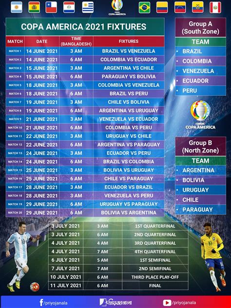 copa america 2021 schedule bangladesh time